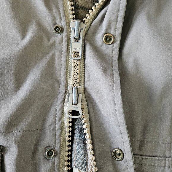 Vintage Woolrich Mens Hooded Tan Parka Plaid Lining Full Zip Size L USA Made - Picture 8 of 16